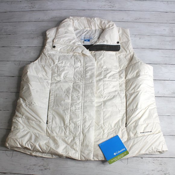 Columbia Women's Puffer Jacket Vest Plus Size 2X Winter White Down - Picture 1 of 6